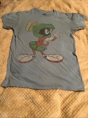Loony Toons Marvin the Martian Graphic Tee - Light Blue Shirt Size Small